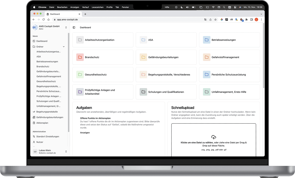 Amsel.io Web-App Screenshot